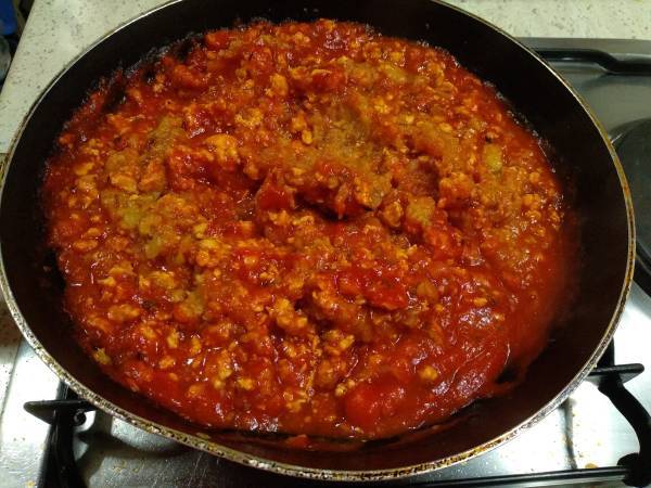 Calabacines rellenos de pollo, estilo lasaña {bajo en carbohidratos} - Preparación paso 6