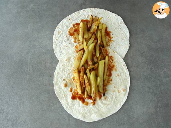 Burritos franceses con salsa de queso - Preparación paso 4