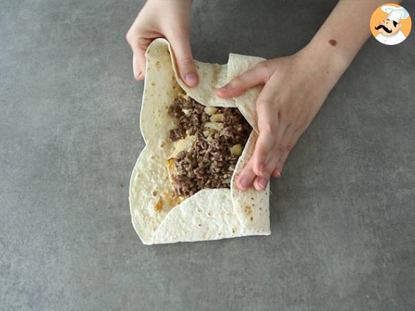 Burritos franceses con salsa de queso - Preparación paso 6