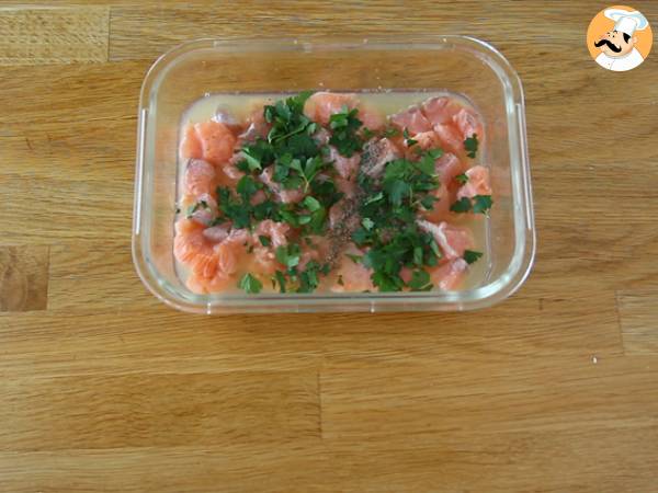 Salmón marinado (con limón) - Preparación paso 2