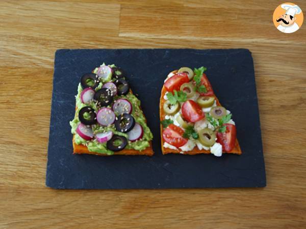 Tostas de batata con aguacate y feta - Preparación paso 4