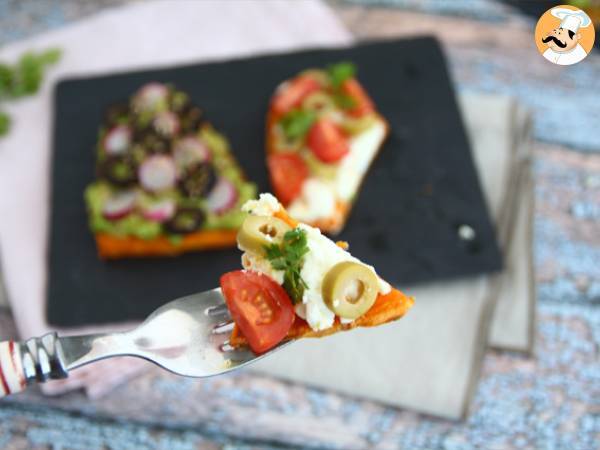 Tostas de batata con aguacate y feta - Preparación paso 5