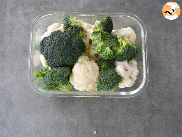 Medallones de coliflor y brócoli al curry - Preparación paso 1