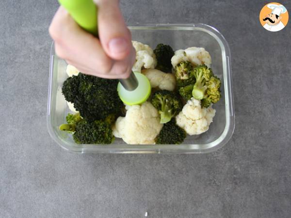 Medallones de coliflor y brócoli al curry - Preparación paso 2