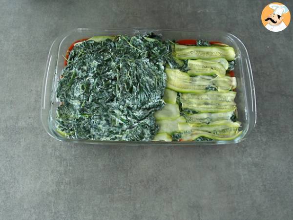 Lasaña de calabacín y espinacas con ricotta - Preparación paso 5