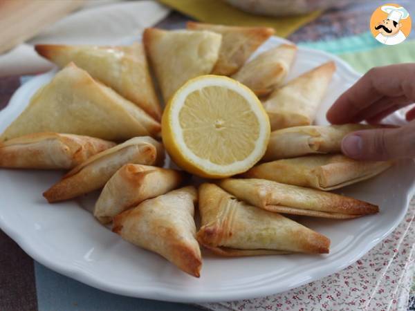 Samosas de feta y cebollino - Preparación paso 6