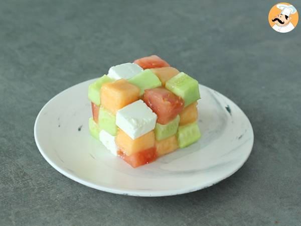 Ensalada cubo de rubik con vinagreta - Preparación paso 3
