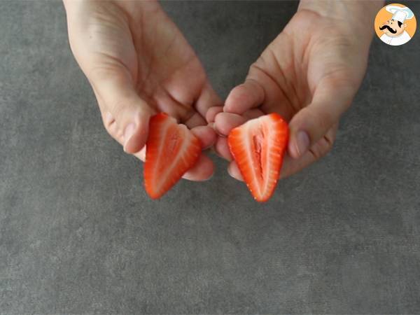 Batido de frambuesa y fresa - Preparación paso 1