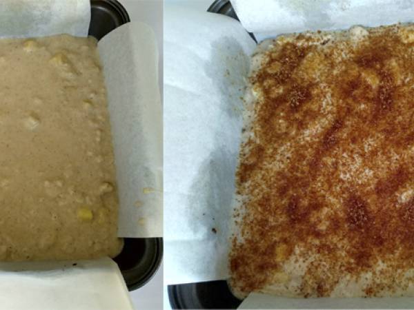 Bizcocho vegano de manzana con cobertura de natillas veganas - Preparación paso 5