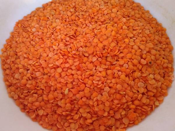 Masoor dal - Receta india de lentejas naranjas - Preparación paso 2