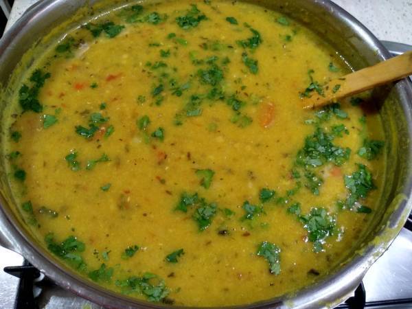 Masoor dal - Receta india de lentejas naranjas - Preparación paso 13