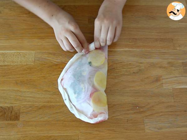 Papillote de bacalao - Preparación paso 4