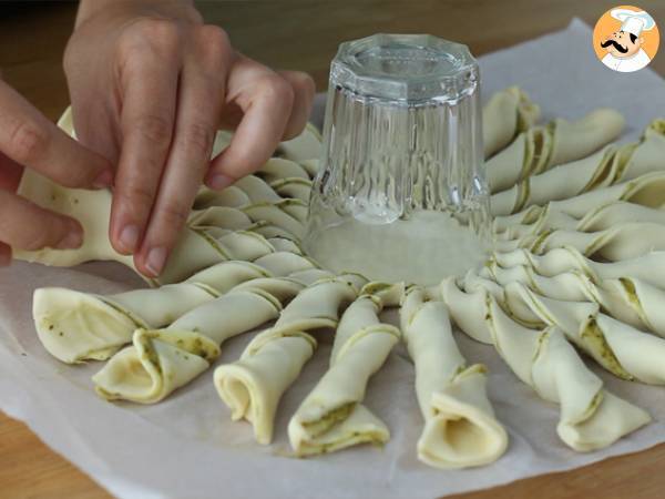Sol de hojaldre al pesto - Preparación paso 3