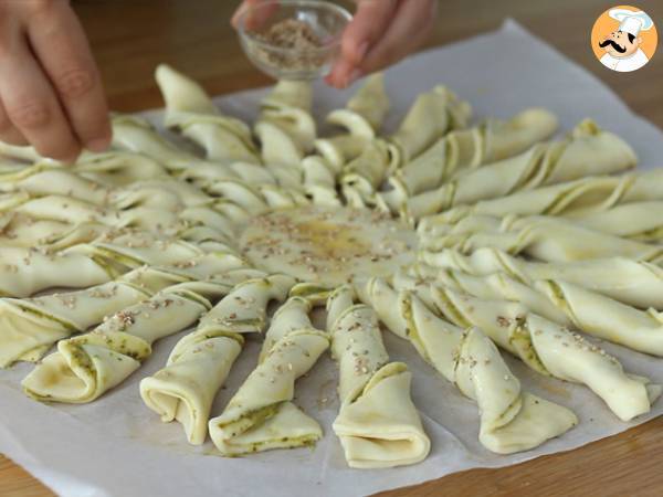 Sol de hojaldre al pesto - Preparación paso 4