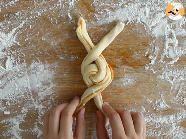 Brioches trenzados de albaricoque - Preparación paso 6