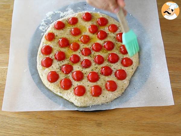 Focaccia de tomates cherry - Preparación paso 4