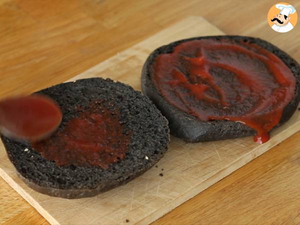Hamburguesa monstruosa (Halloween) - Preparación paso 4