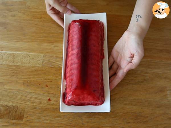 Tronco de tiramisú y frambuesa - Preparación paso 11