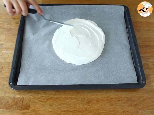 Pavlova de frutas tropicales - Preparación paso 2