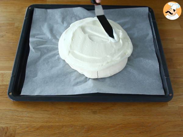 Pavlova de frutas tropicales - Preparación paso 4