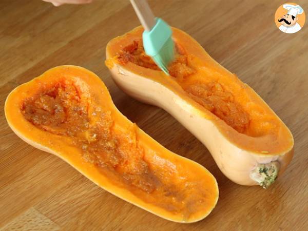Calabaza Butternut rellena de quinoa y granada - Preparación paso 3