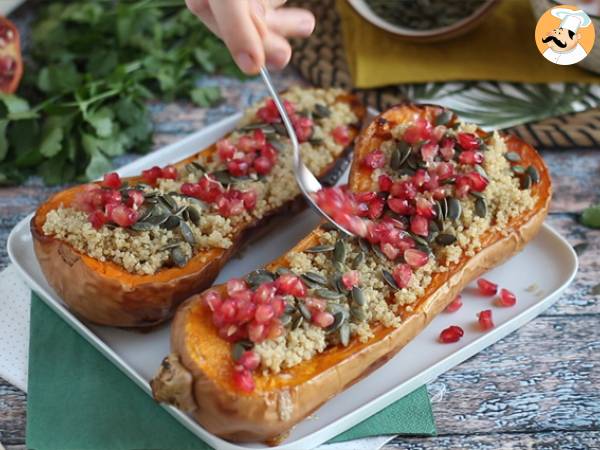 Calabaza Butternut rellena de quinoa y granada - Preparación paso 4