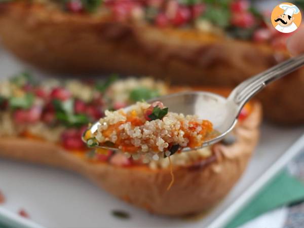 Calabaza Butternut rellena de quinoa y granada - Preparación paso 5