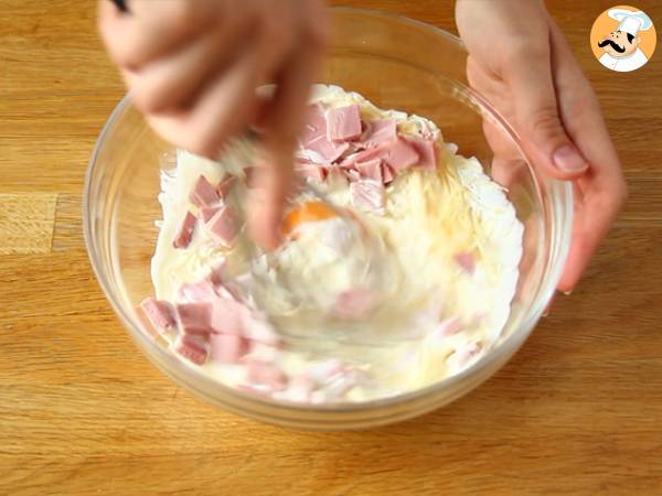 Gratinado de macarrones con queso y jamón - Preparación paso 2