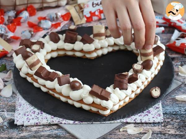 Tarta de corazón con Kinder (Heart cake) - Preparación paso 11