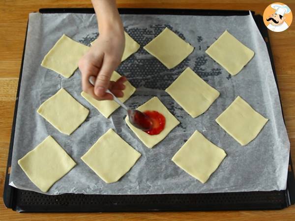 Cartas de amor de hojaldre y mermelada - Preparación paso 3