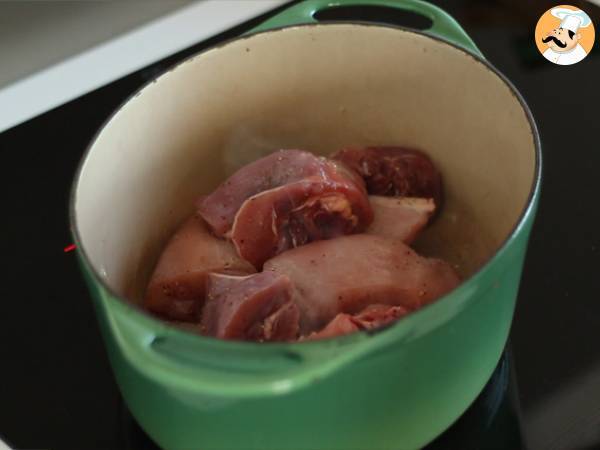 Gallo al vino (coq au vin) - Preparación paso 2