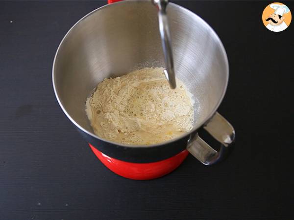 Focaccia trenzada al pesto - Preparación paso 1