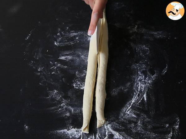 Focaccia trenzada al pesto - Preparación paso 4