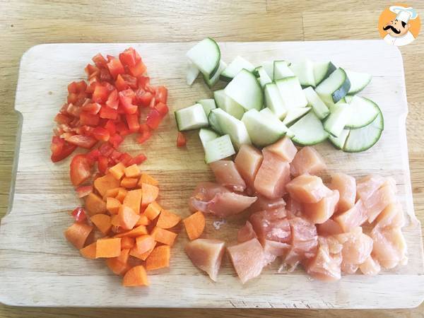 Quinoa con verduras y pollo - Preparación paso 1