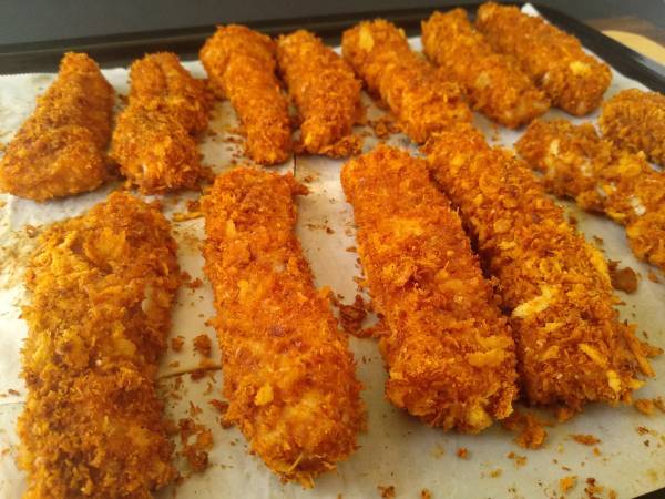 Fish fingers al horno {palitos de pescado} - Preparación paso 9