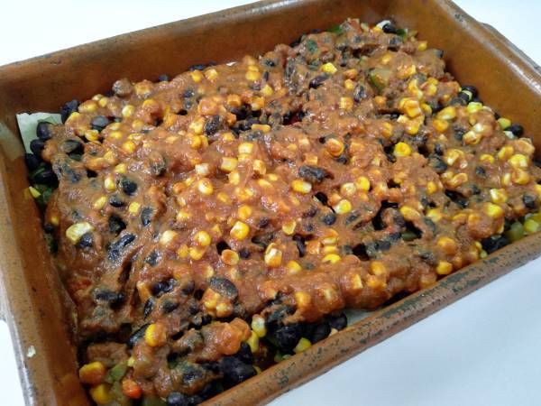 Lasaña mexicana {receta vegetariana} - Preparación paso 11