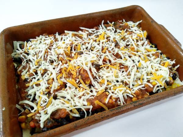 Lasaña mexicana {receta vegetariana} - Preparación paso 12