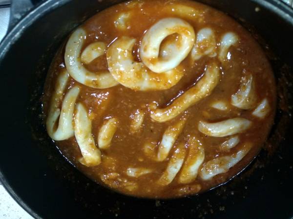 Calamares en salsa americana {perfecta para llevar al trabajo y congelar} - Preparación paso 10