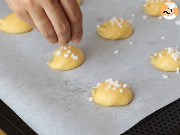 Chouquettes, choux con azúcar perlado - Preparación paso 4