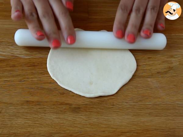 Pan pita en sartén - Preparación paso 4