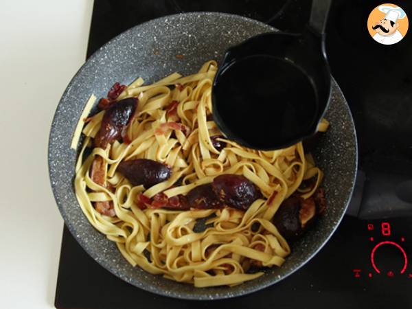 Tagliatelle con higos y bacon - Preparación paso 4