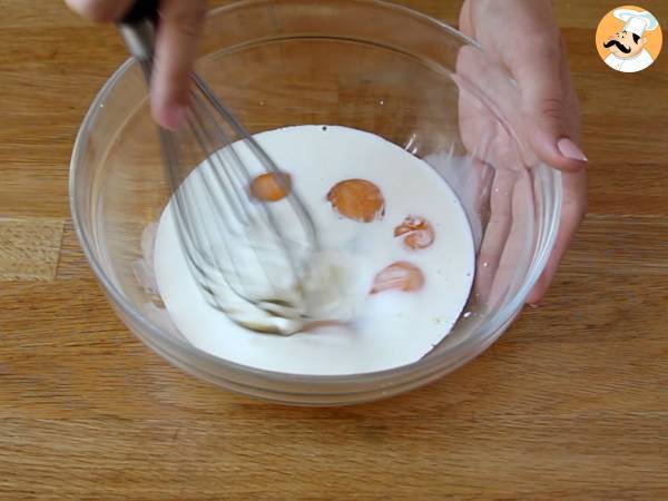 Flan salado de calabacín y pesto - sin gluten - Preparación paso 1