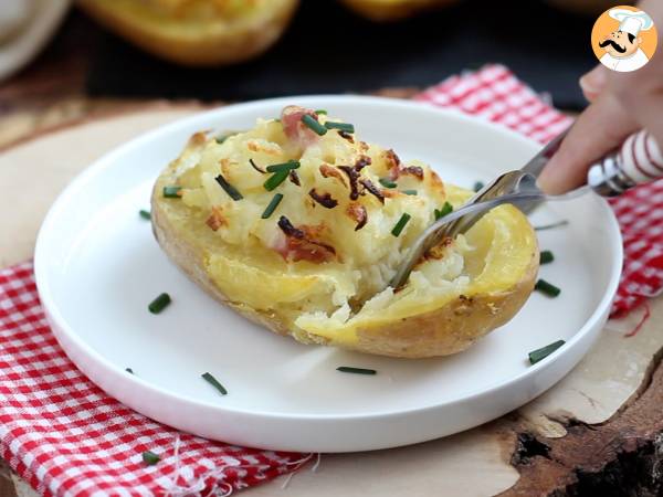 Patatas asadas con bacon y queso - Preparación paso 5