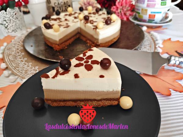 Tarta de Queso, chocolate blanco y café - Preparación paso 4