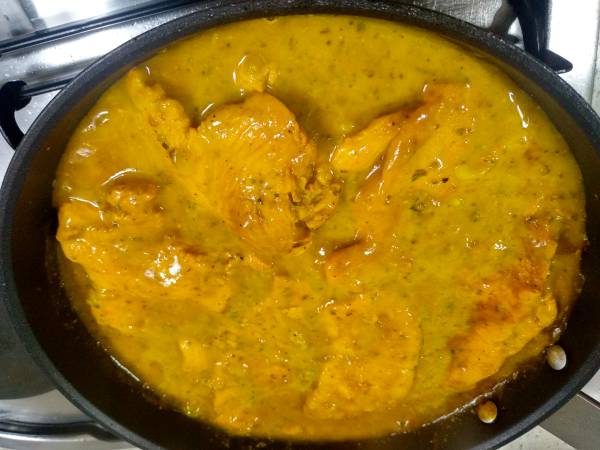 Filetes de pavo en salsa de limón - Preparación paso 5