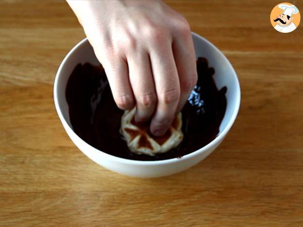 Mini gofres con chocolate - Preparación paso 5