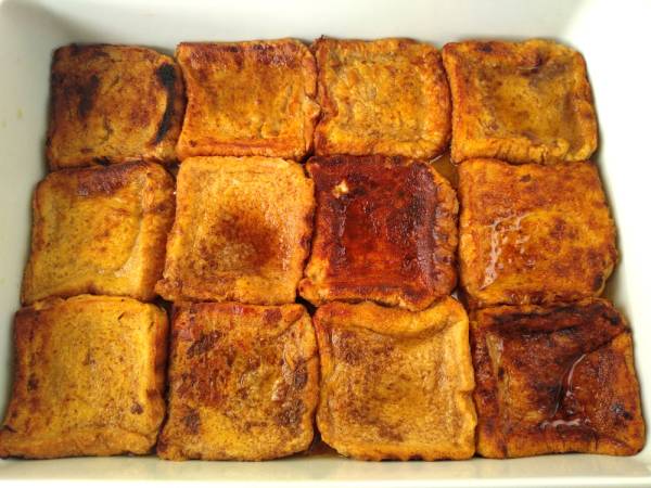 Torrijas de vino Moscatel con almíbar {En horno} - Preparación paso 8