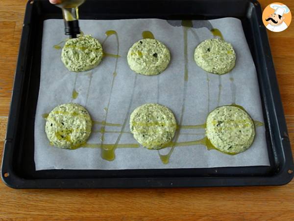 Medallones de calabacín con queso feta - Preparación paso 5