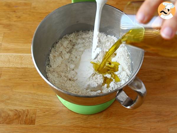 Focaccia floral- focaccia art - Preparación paso 1