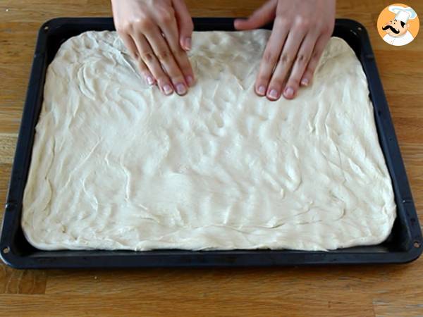 Focaccia floral- focaccia art - Preparación paso 4